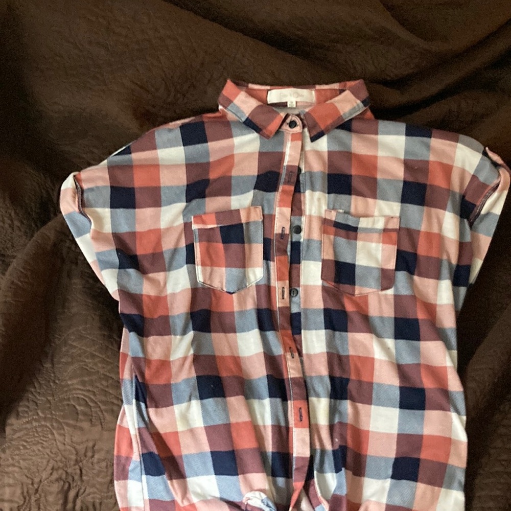 Navy, red and white plaid shirt from Eden&Olivia
